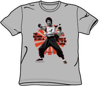 Bruce Lee Kids Size MEANING OF LIFE Youth Gray Tee Shirt