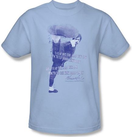 Bruce Lee Kids T-shirt Youth 10,000 Kicks Saying Light Blue
