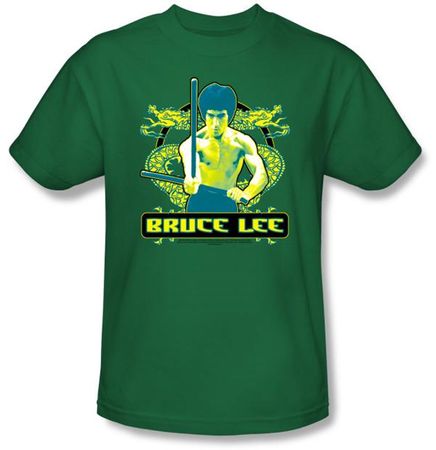 Bruce Lee Kids T-shirt Youth Double Dragons Kelly Green