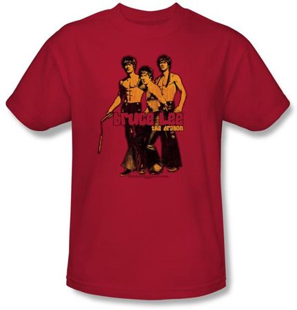 Bruce Lee Kids T-shirt Youth Nunchucks Red