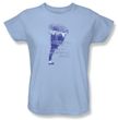 Bruce Lee Ladies T-shirt 10,000 Kicks Saying Light Blue