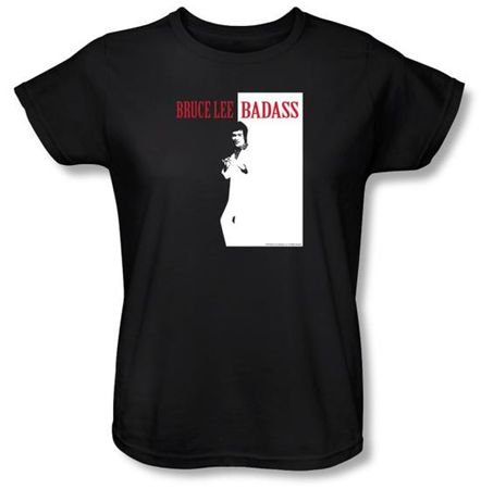 Bruce Lee Ladies T-shirt Badass Black