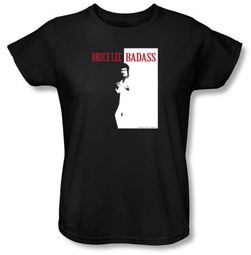 Bruce Lee Ladies T-shirt Badass Black