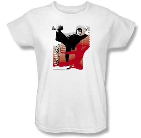 Bruce Lee Ladies T-shirt Kick It White