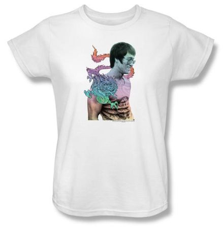 Bruce Lee Ladies T-shirt Little Bruce White