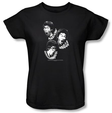 Bruce Lee Ladies T-shirt Sounds Of The Dragon Black