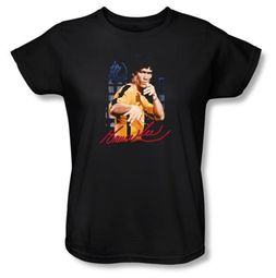 Bruce Lee Ladies T-shirt Yellow Jumpsuit Black