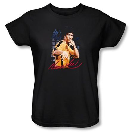Bruce Lee Ladies T-shirt Yellow Jumpsuit Black
