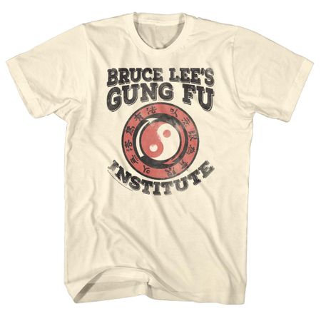 Bruce Lee Shirt Gung Fu Cream T-Shirt