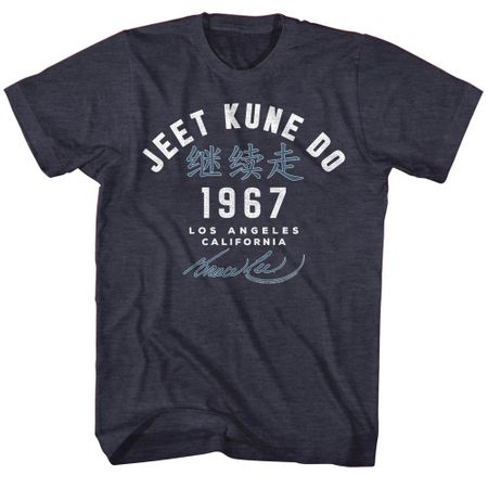 Bruce Lee Shirt Jeet Kune Do Academy Heather Blue T-Shirt