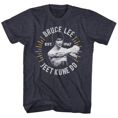 Bruce Lee Shirt Jeet Kune Do Heather Blue T-Shirt