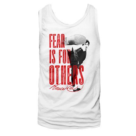 Bruce Lee Shirt Tank Top No Fear White Tanktop
