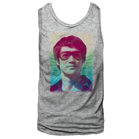 Bruce Lee Shirt Tank Top Rainbow Athletic Heather Tanktop