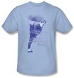 Bruce Lee T-shirt Adult 10,000 Kicks Saying Light Blue