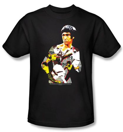 Bruce Lee T-shirt Adult Body Of Action Black