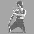 Bruce Lee T-shirt Adult Chinese Characters Silver