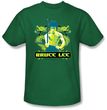Bruce Lee T-shirt Adult Double Dragons Kelly Green