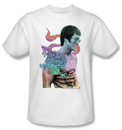 Bruce Lee T-shirt Adult Little Bruce White