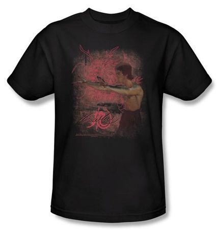 Bruce Lee T-shirt Adult Power Of The Dragon Black