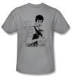 Bruce Lee T-shirt Adult Punch Silver