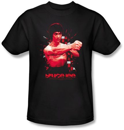 Bruce Lee T-shirt Adult Shattering Fist Black