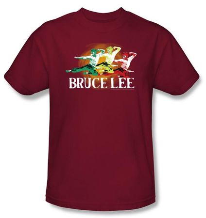 Bruce Lee T-shirt Adult Tri Color Cardinal Red