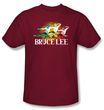 Bruce Lee T-shirt Adult Tri Color Cardinal Red