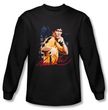 Bruce Lee T-shirt Long Sleeve Adult Yellow Jumpsuit Black