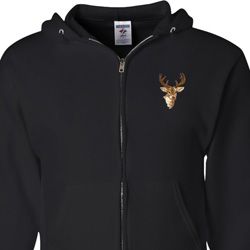 Buck Deer Patch Pocket Print Full Zip Hoodie Buck Deer Patch Pocket Print Full Zip Hoodie