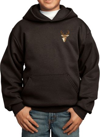Buck Deer Patch Pocket Print Kids Hoodie