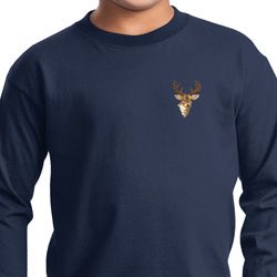 Buck Deer Patch Pocket Print Kids Long Sleeve