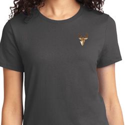 Buck Deer Patch Pocket Print Ladies T-shirt