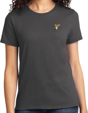 Buck Deer Patch Pocket Print Ladies T-shirt