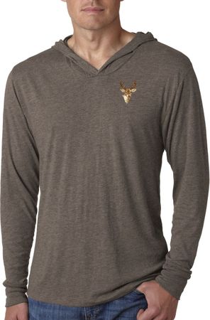 Buck Deer Patch Pocket Print Mens Lightweight Hoodie