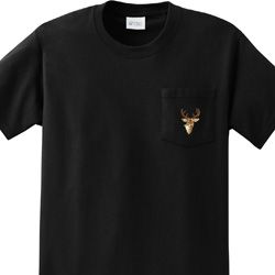 Buck Deer Patch Pocket Print Mens Pocket T-shirt Buck Deer Patch Pocket Print Mens Pocket T-shirt