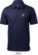 Buck Deer Patch Pocket Print Mens Textured Polo