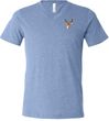 Buck Deer Patch Pocket Print Mens Tri Blend V-neck