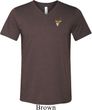 Buck Deer Patch Pocket Print Mens Tri Blend V-neck