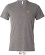 Buck Deer Patch Pocket Print Mens Tri Blend V-neck