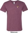 Buck Deer Patch Pocket Print Mens Tri Blend V-neck