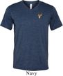 Buck Deer Patch Pocket Print Mens Tri Blend V-neck
