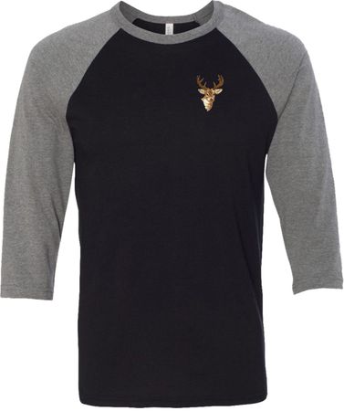 Buck Deer Patch Pocket Print Raglan Shirt