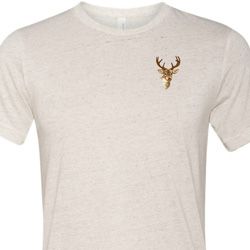 Buck Deer Patch Pocket Print Tri Blend T-shirt Buck Deer Patch Pocket Print Tri Blend T-shirt