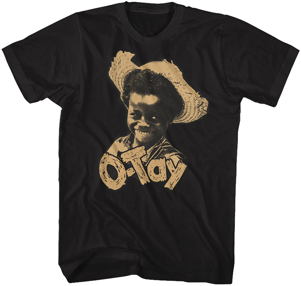 Buckwheat Tshirt Little Rascals Otay Straw Hat Adult Black Tee Shirt