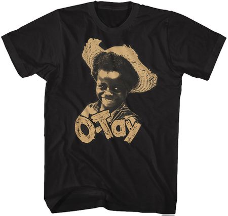 Buckwheat T-shirt Little Rascals Otay Straw Hat Adult Black Tee Shirt
