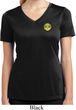 Buddha Eyes Patch Pocket Print Ladies Moisture Wicking V-neck Shirt
