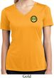 Buddha Eyes Patch Pocket Print Ladies Moisture Wicking V-neck Shirt