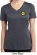 Buddha Eyes Patch Pocket Print Ladies Moisture Wicking V-neck Shirt