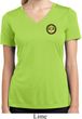 Buddha Eyes Patch Pocket Print Ladies Moisture Wicking V-neck Shirt