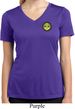 Buddha Eyes Patch Pocket Print Ladies Moisture Wicking V-neck Shirt